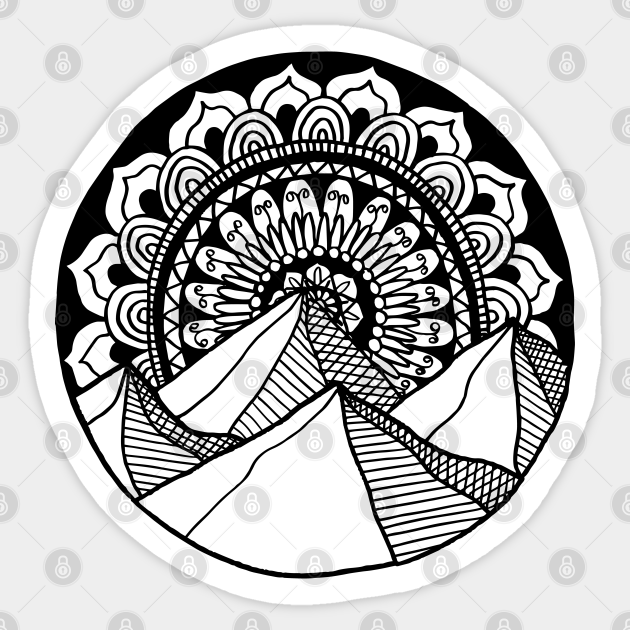 Mountain Mandala - Mandala Art - Sticker | TeePublic